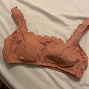 Scalloped Rose Colored Bikini Top